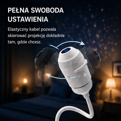 Elastyczny kabel Lunorii pozwalający dowolnie ustawić kierunek projekcji